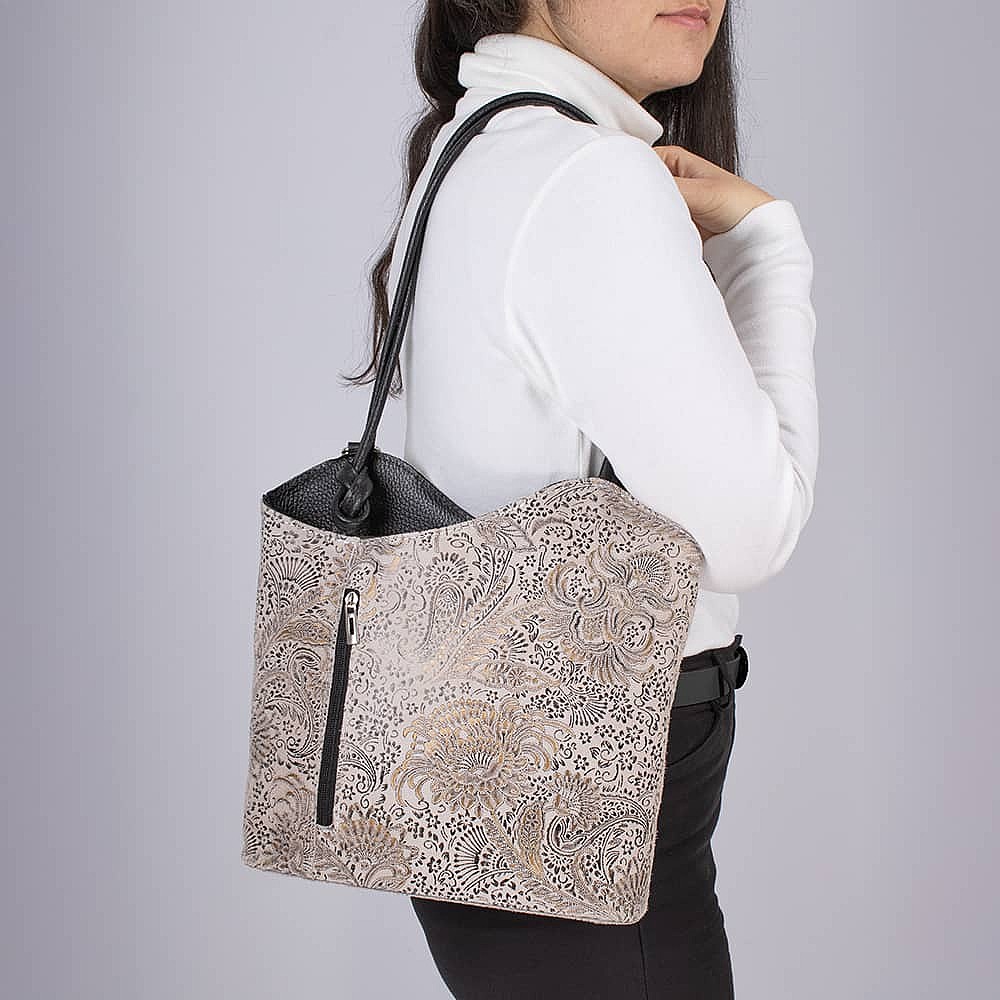 Filigree Finesse Blush Suede Bag