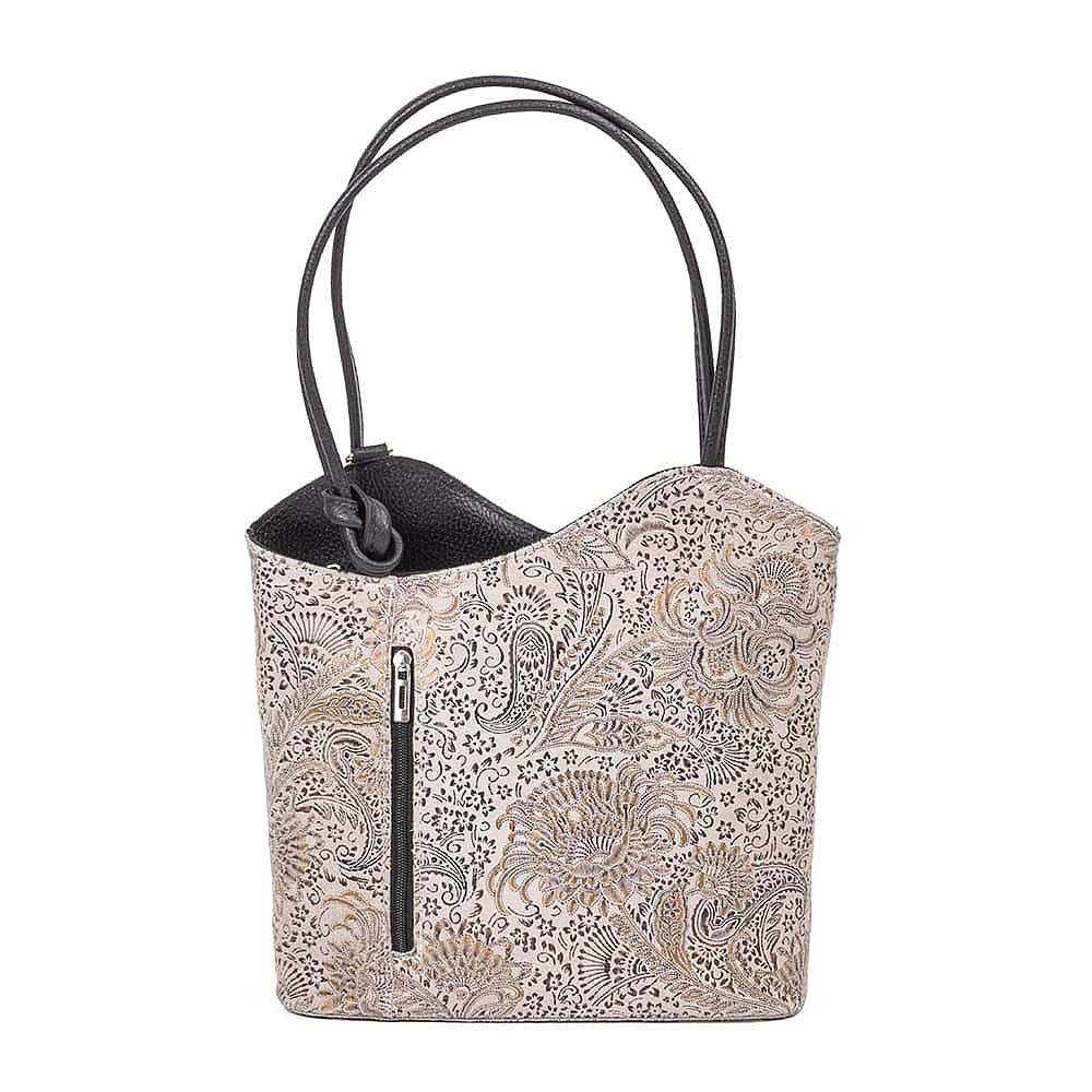 Filigree Finesse Blush Suede Bag