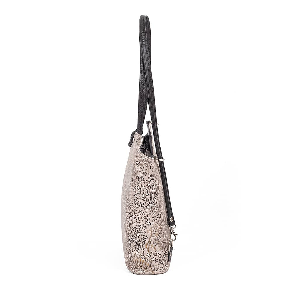 Filigree Finesse Blush Suede Bag