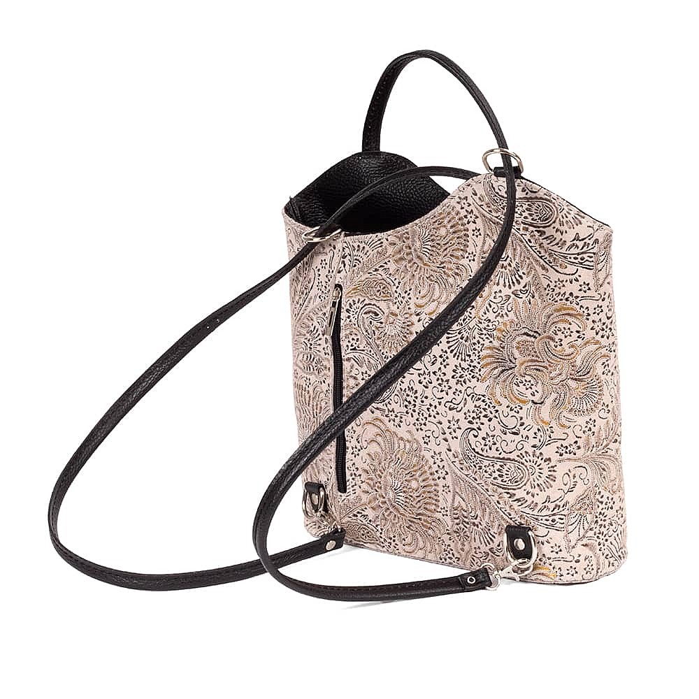 Filigree Finesse Blush Suede Bag