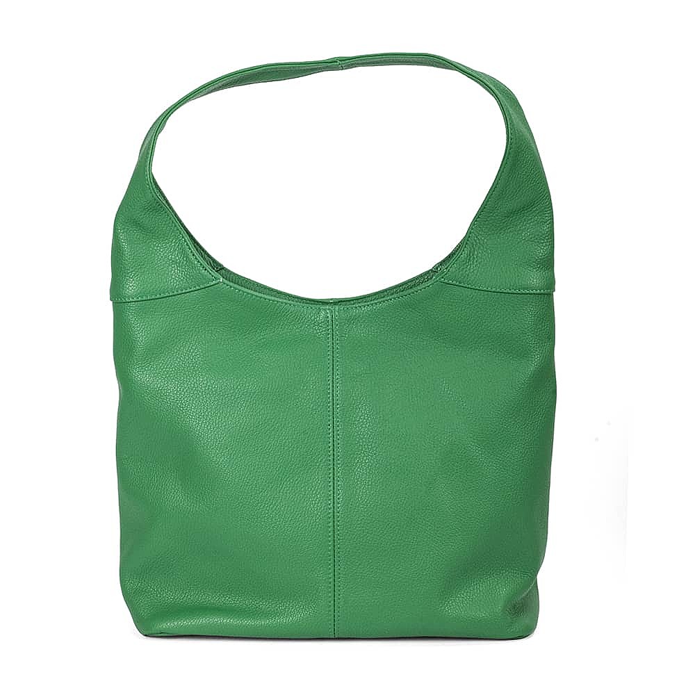 Gloriously Green Leather Slouch Bag
