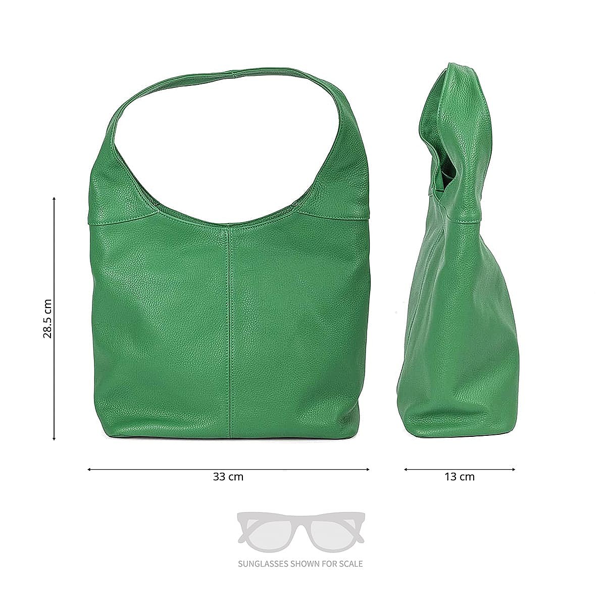 Gloriously Green Leather Slouch Bag