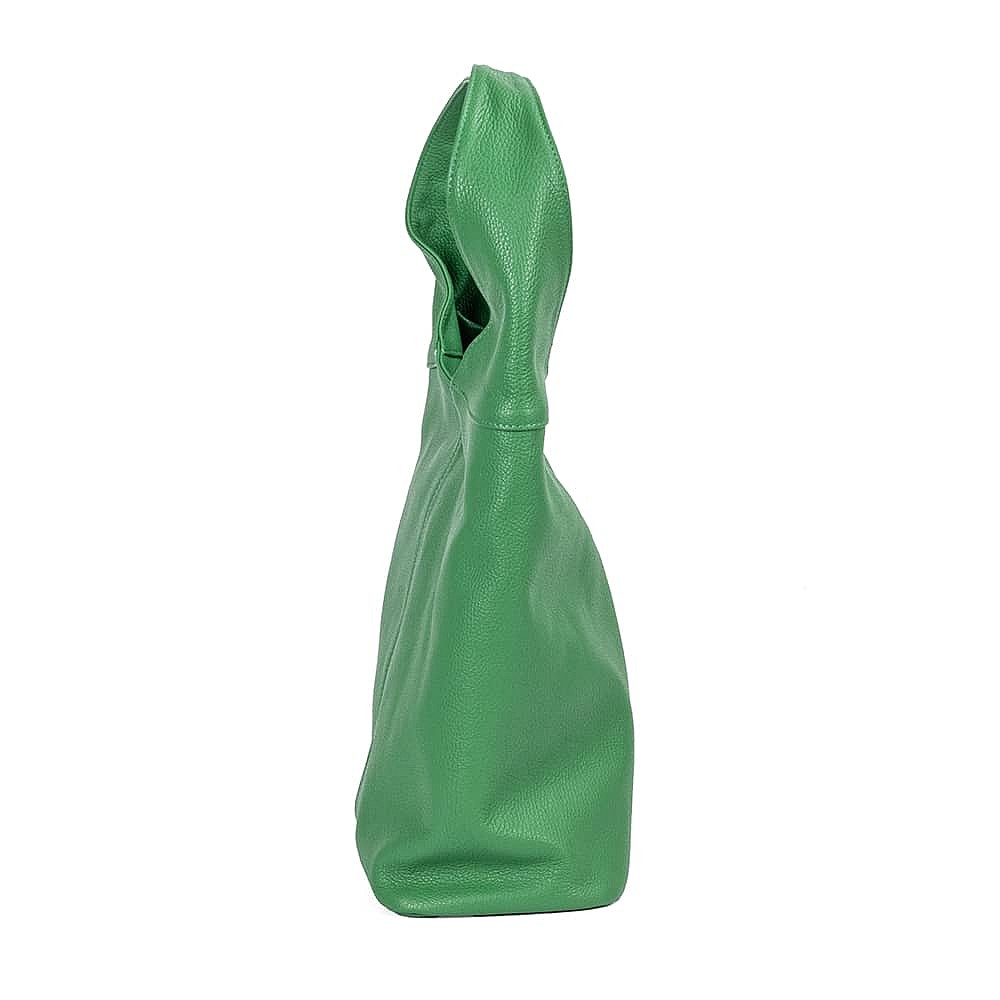 Gloriously Green Leather Slouch Bag