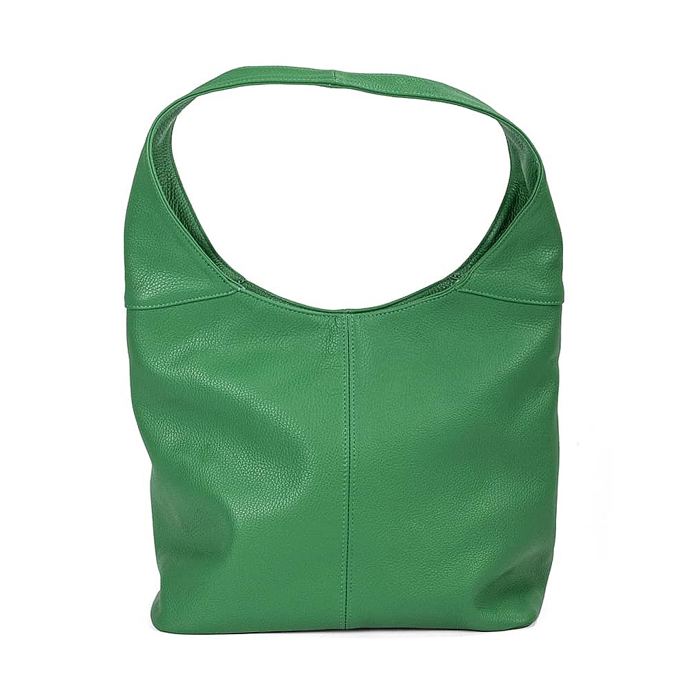 Gloriously Green Leather Slouch Bag