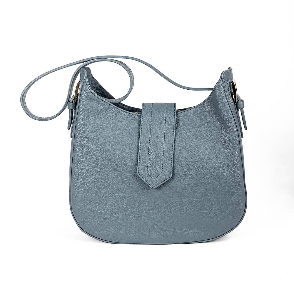 Downtown Denim Leather Shoulder Bag