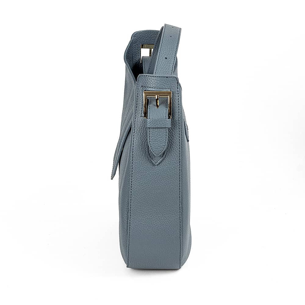 Downtown Denim Leather Shoulder Bag