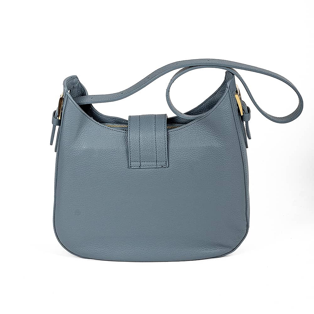 Downtown Denim Leather Shoulder Bag