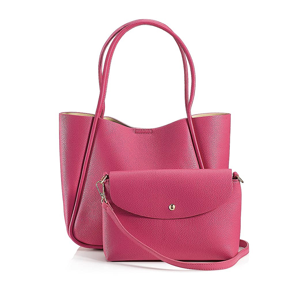 Pink Prediction Faux Leather Tote Bag