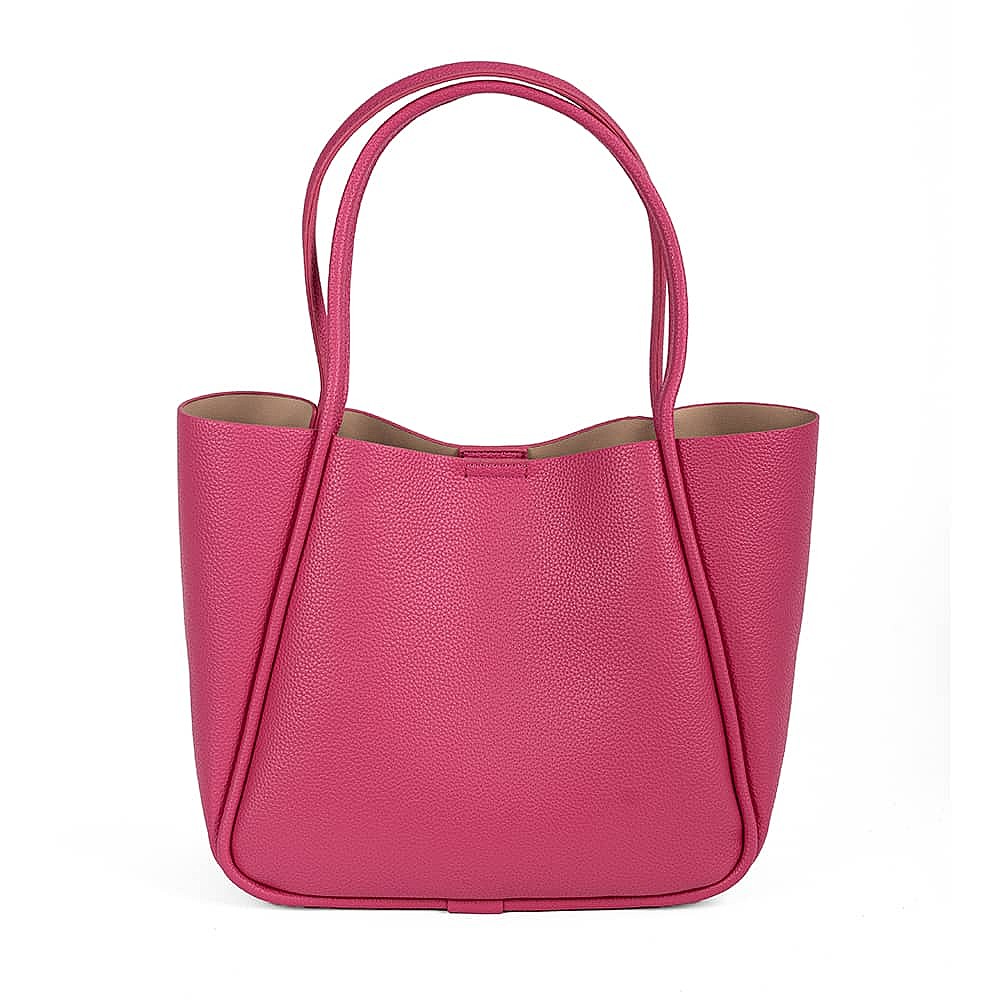 Pink Prediction Faux Leather Tote Bag