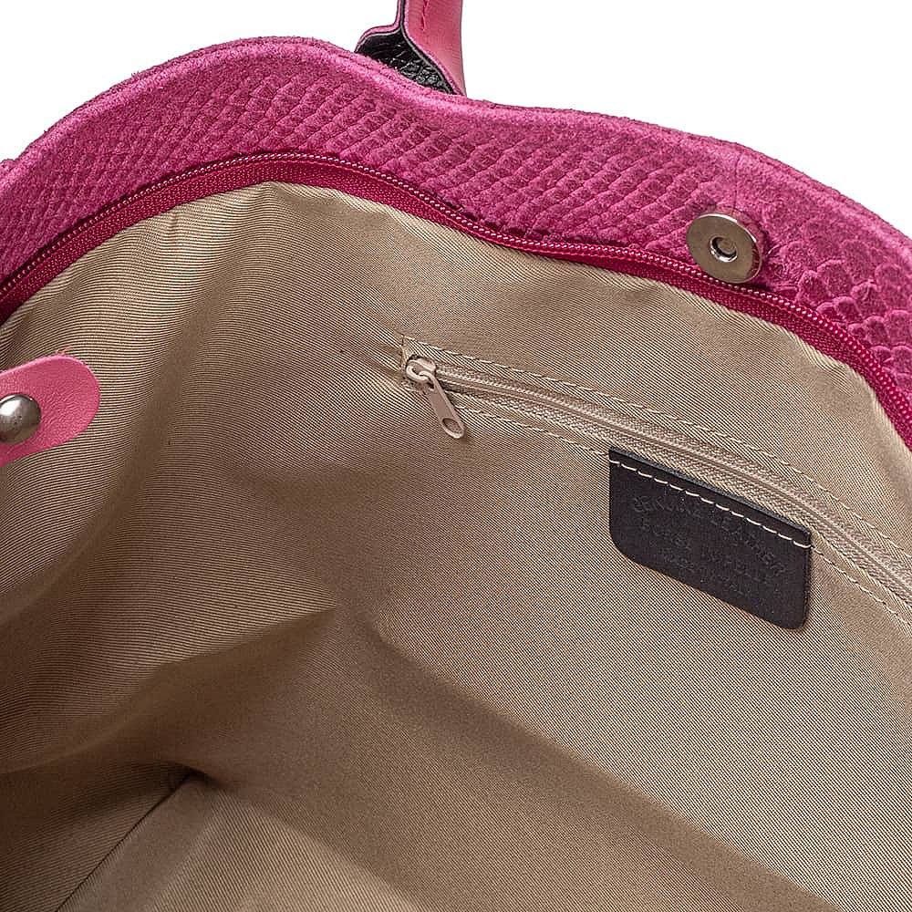 On the Scene Fuchsia Suede Tote Bag