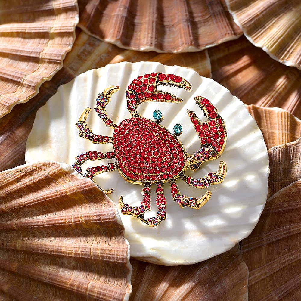 Charismatic Crustacean Crystal Brooch