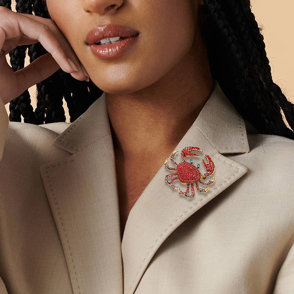 Charismatic Crustacean Crystal Brooch