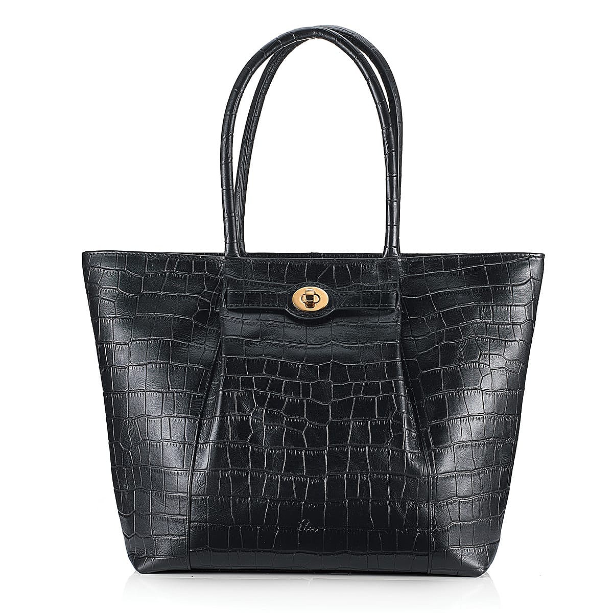 Ready for Refinement Black Leather Bag