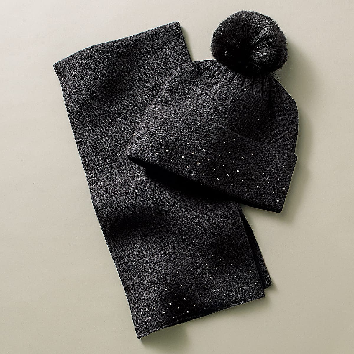 Winter Wishes Black Tippet Scarf