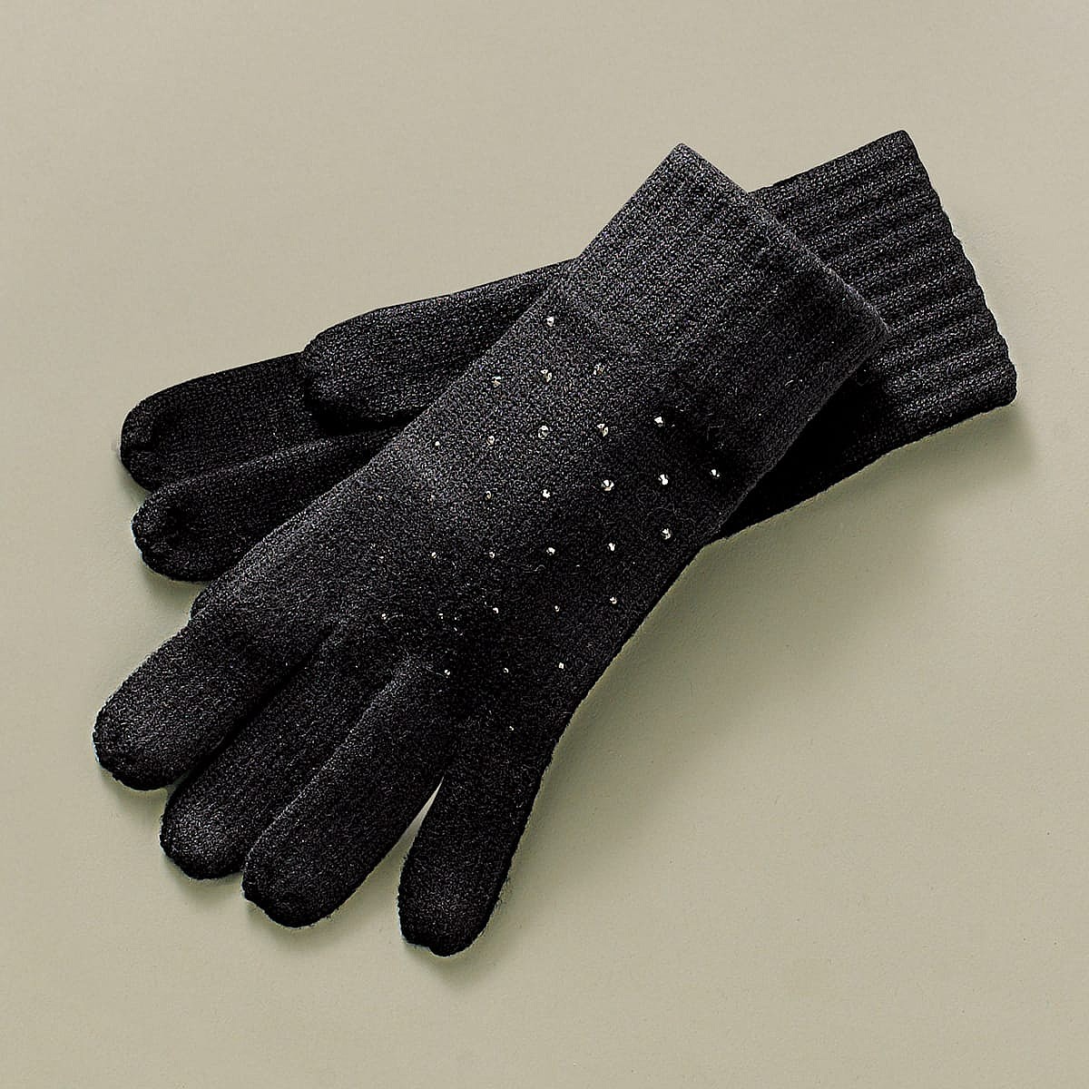 Winter Wishes Black Gloves