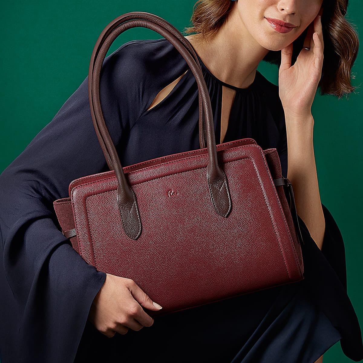 Make it Merlot Suede & Leather Bag