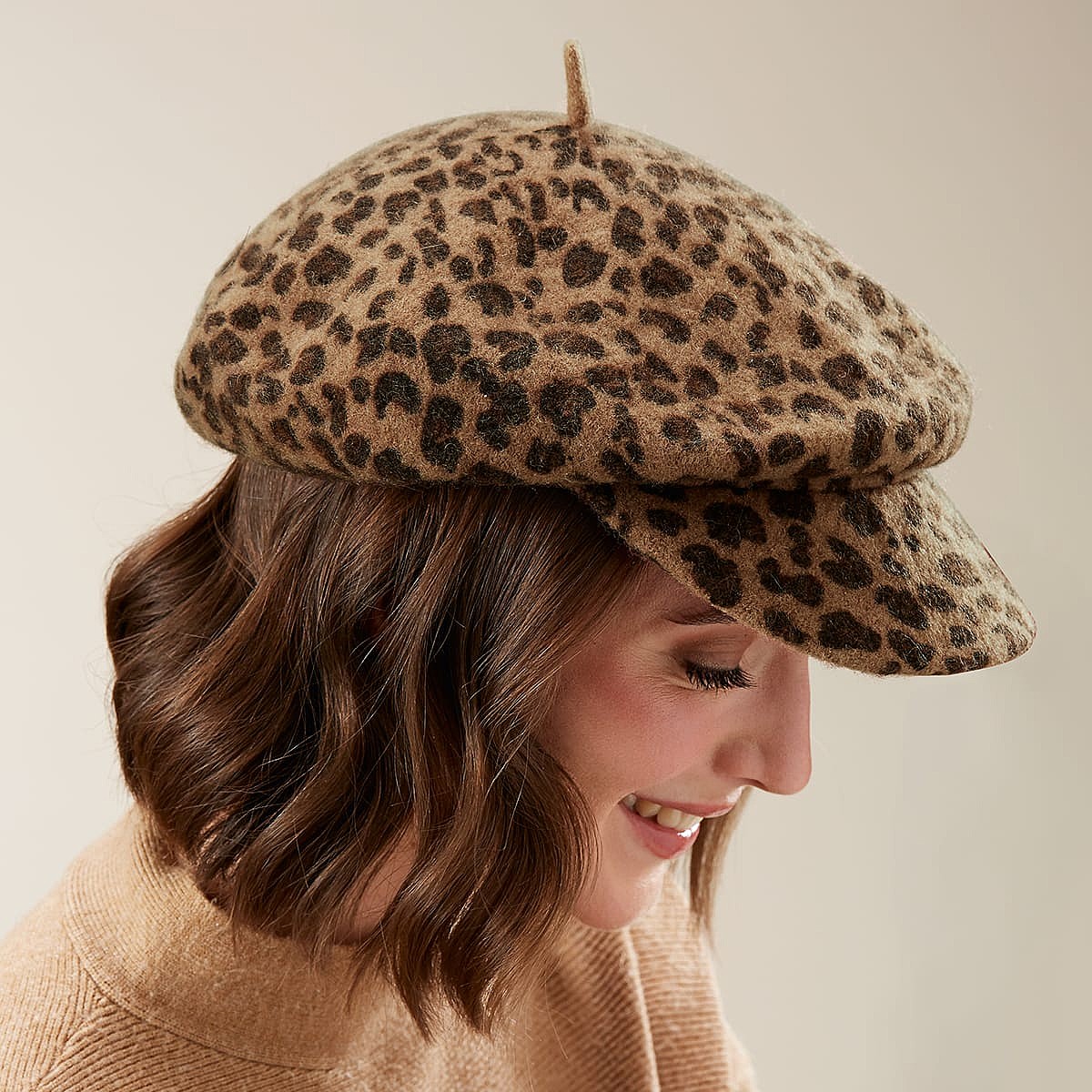 Attitude in Animal Leopard Print Bakerboy Hat Pia Jewellery
