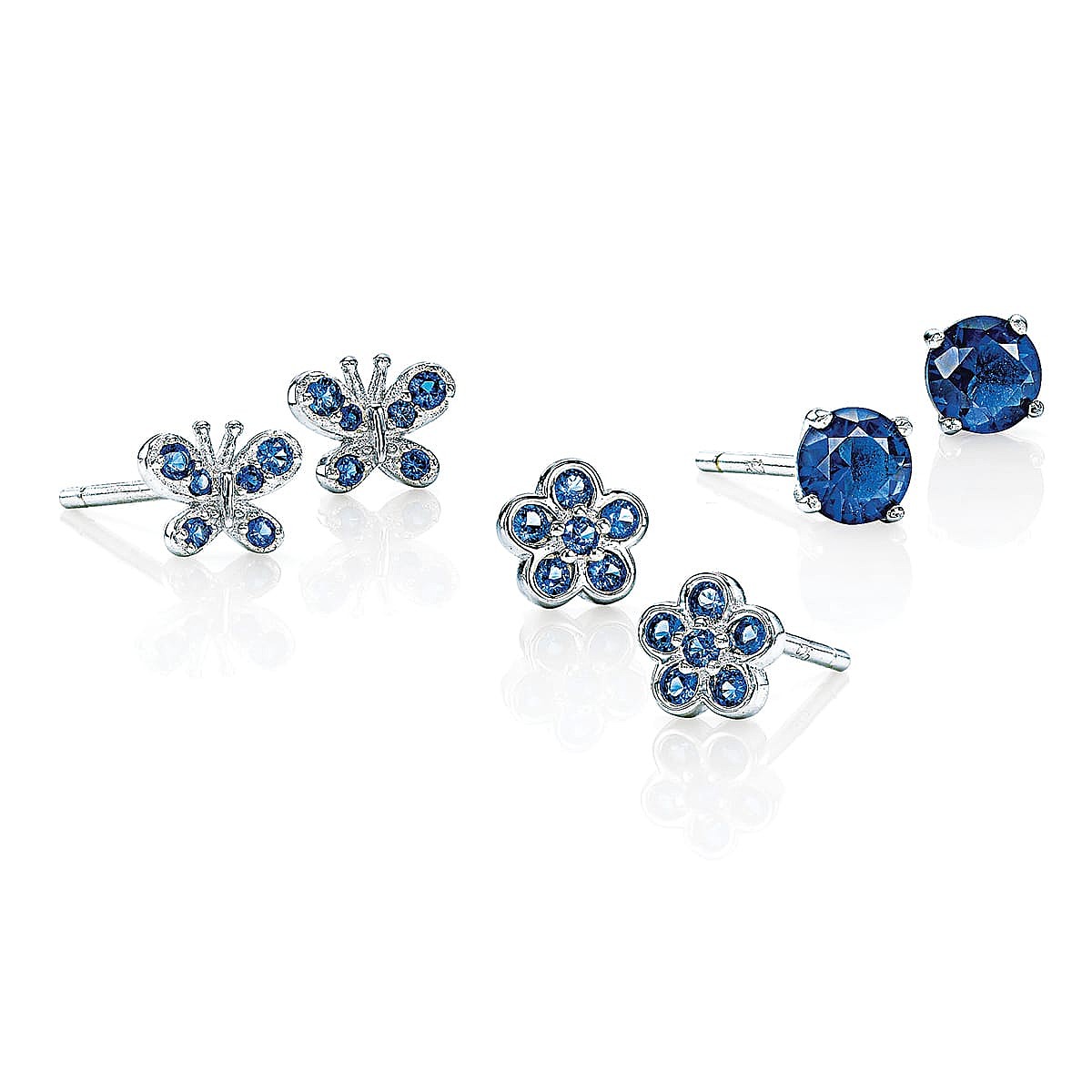 Cherished Blue Set of 3 Stud Earrings