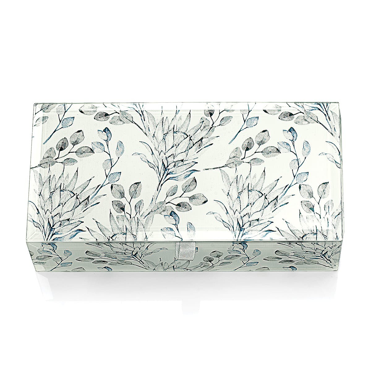 Painted Posy Glass Jewellery Box