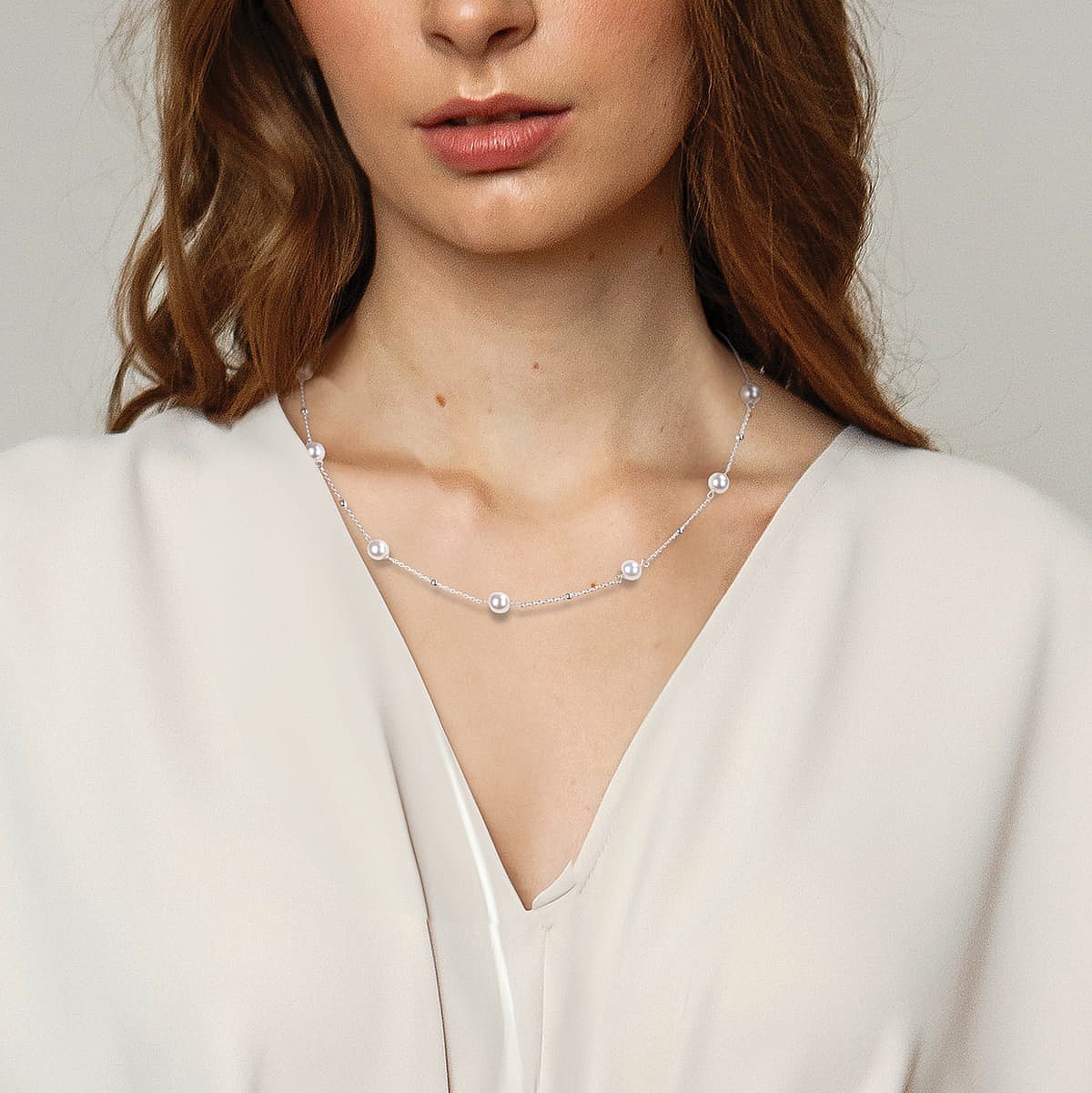 Punctuated in Pearl Silver Necklace Pia Jewellery