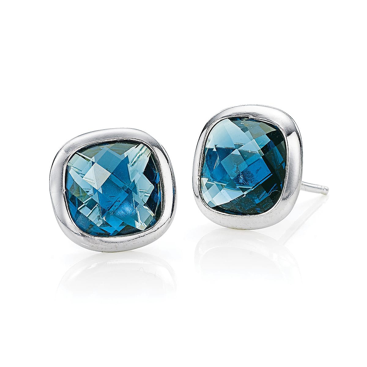 Captured Light Silver Stud Earrings