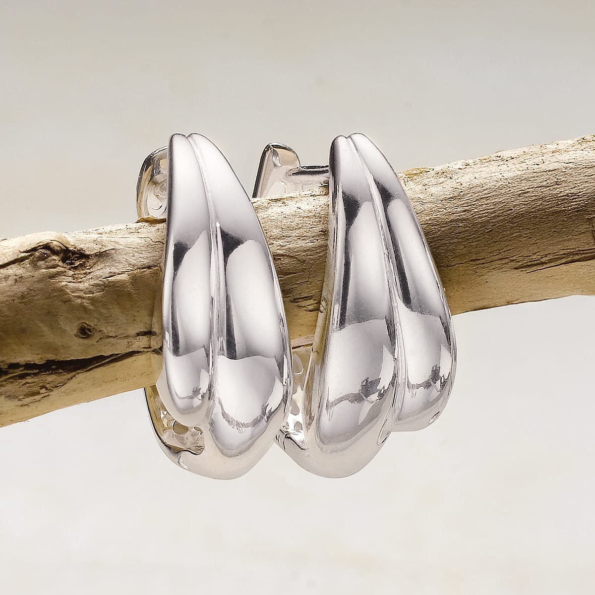 In the Wave Silver Hoop Earrings