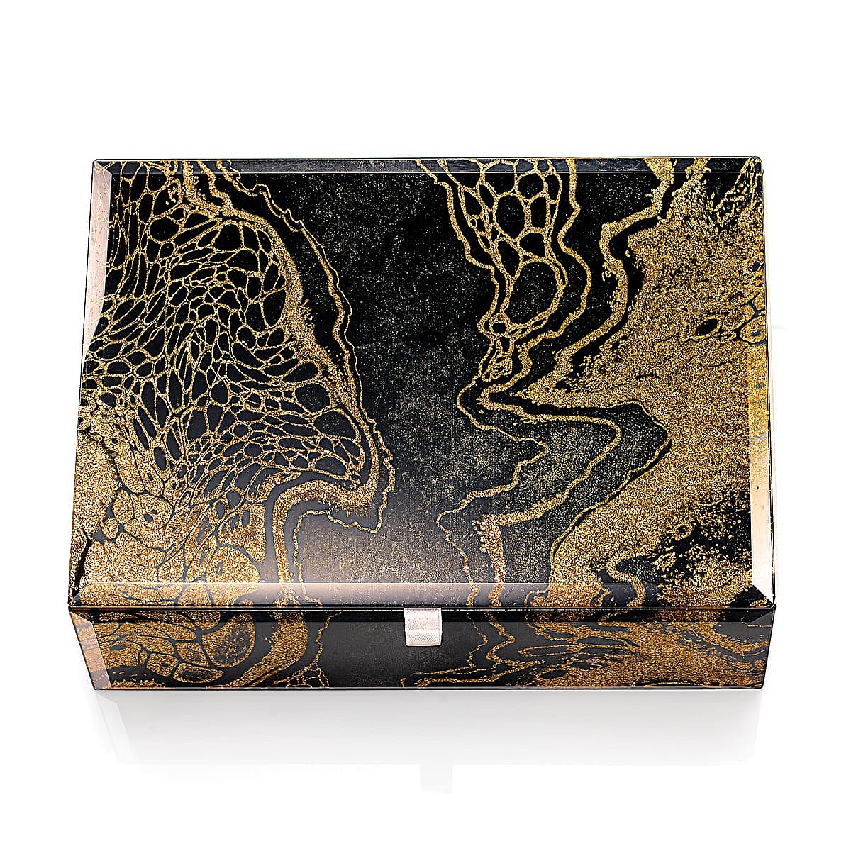 Marbled Midnight Glass Jewellery Box