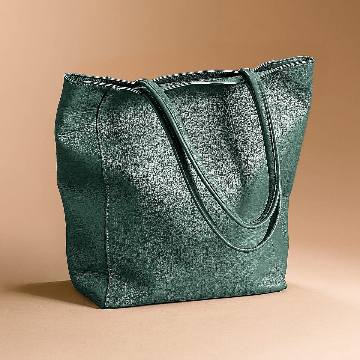 Practically Perfect Teal Leather Tote