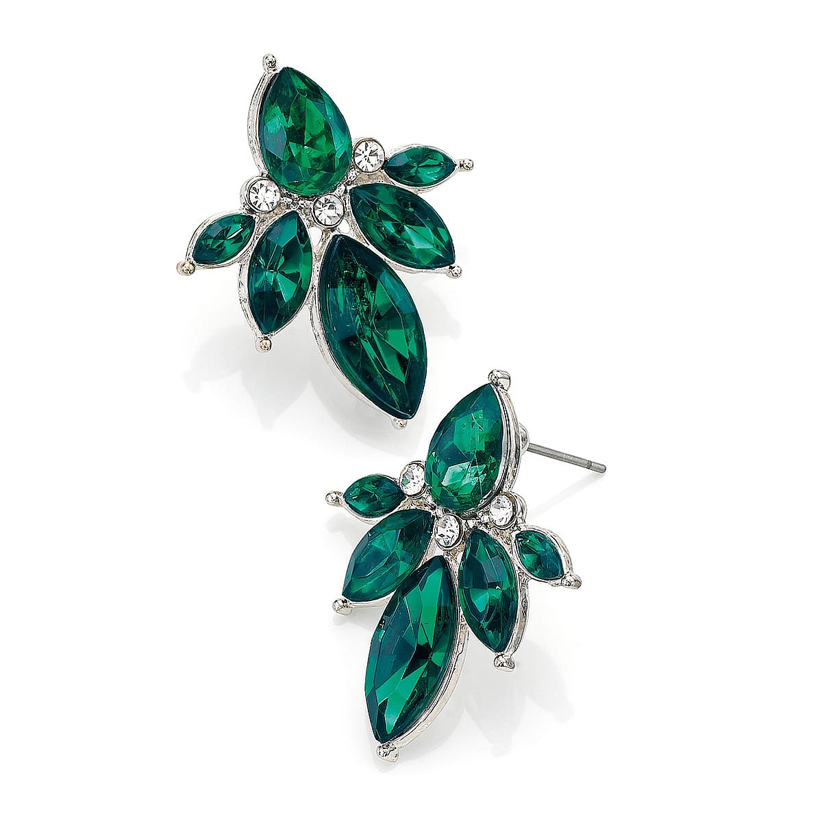 Glitter in Green Crystal Earrings