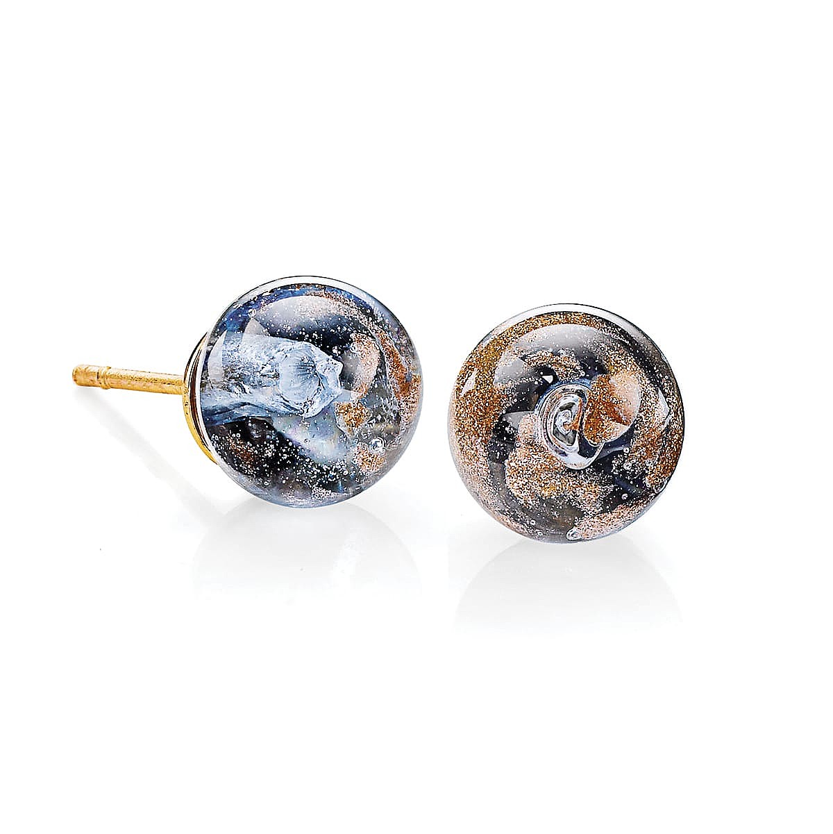 Breath of Blue Murano Stud Earrings