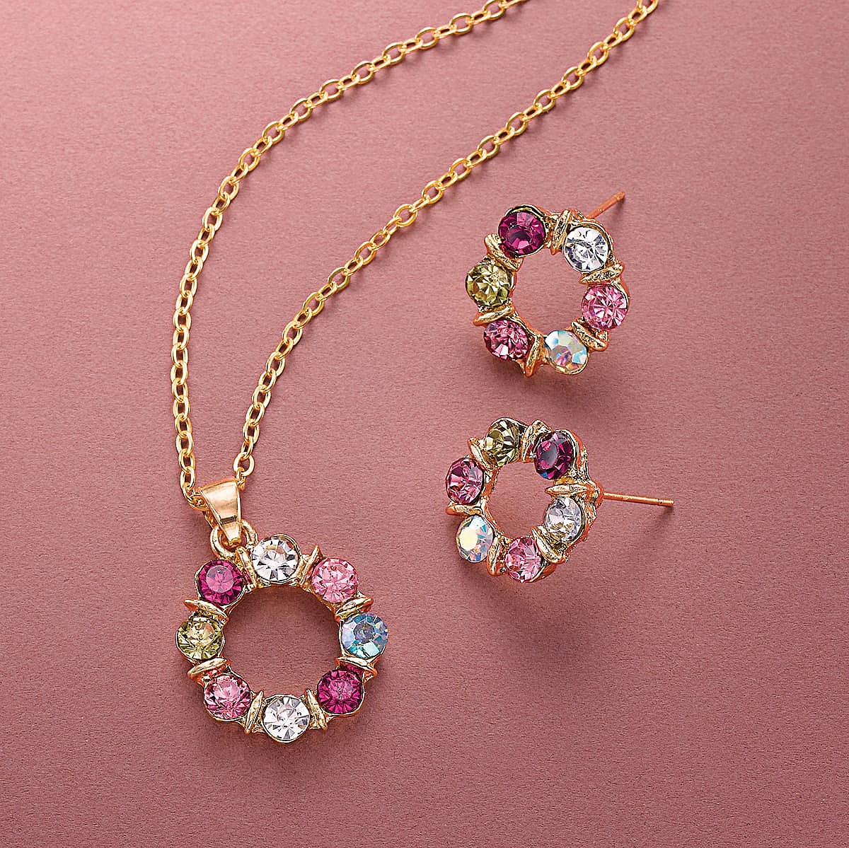 Poetic Pastels Pendant & Earring Set