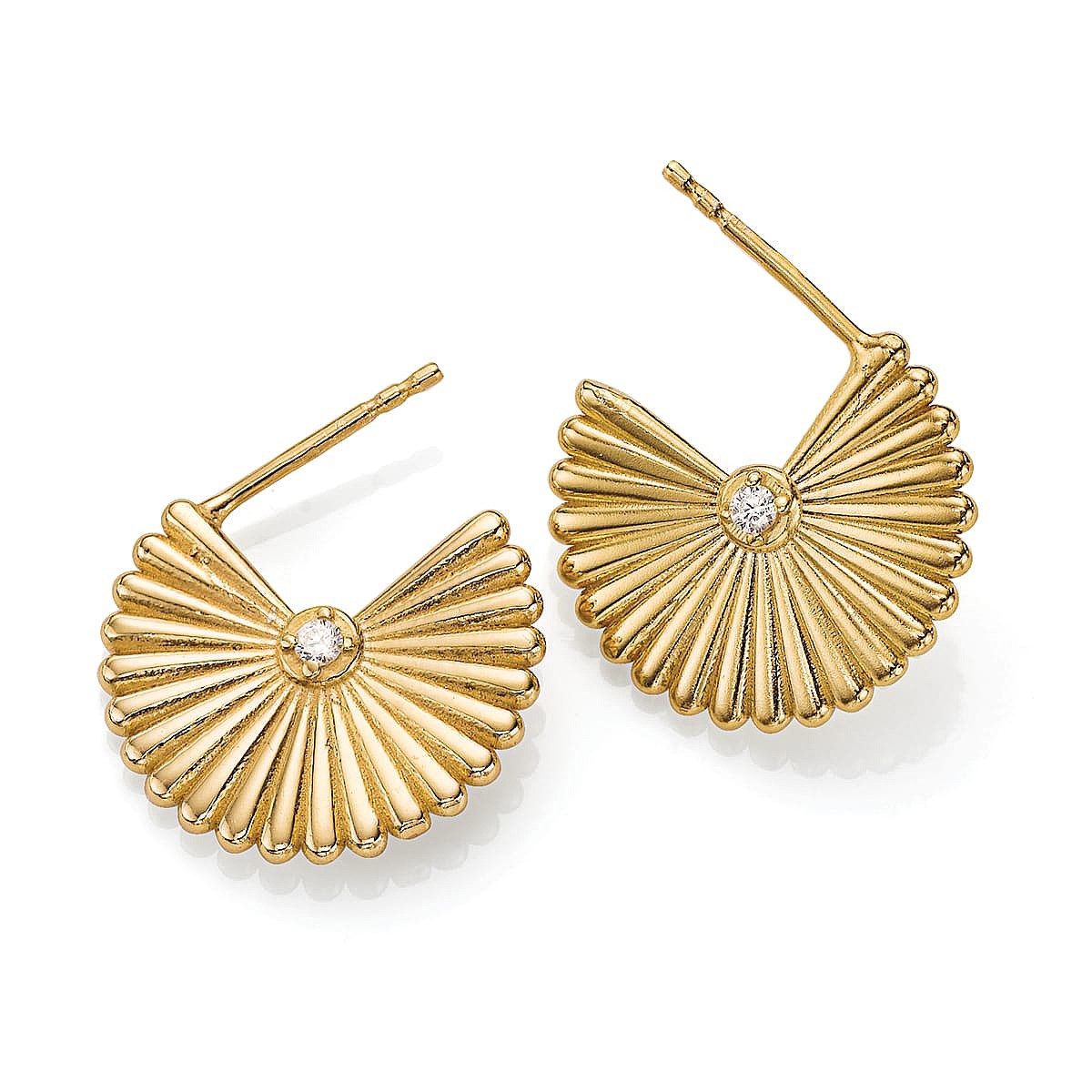 Fluted Flourish Gold-plated Earrings