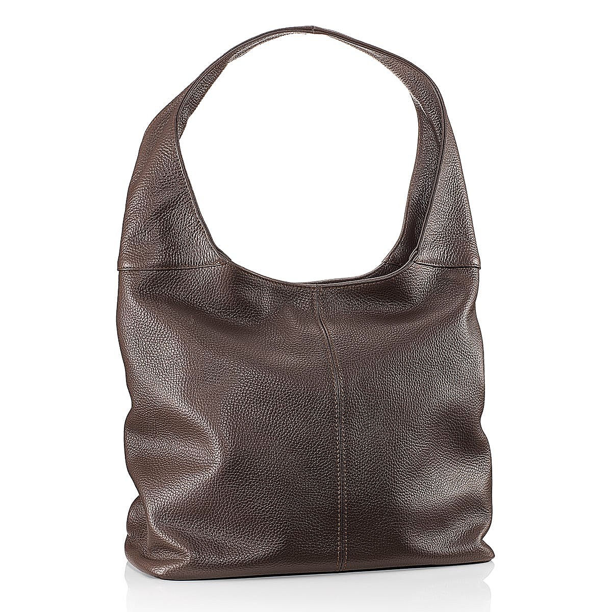 Rich Resonance Brown Leather Slouch Bag