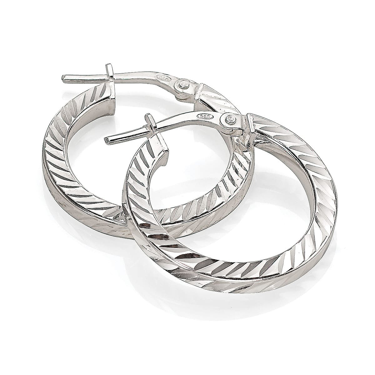 A Cut Above Silver Hoop Earrings