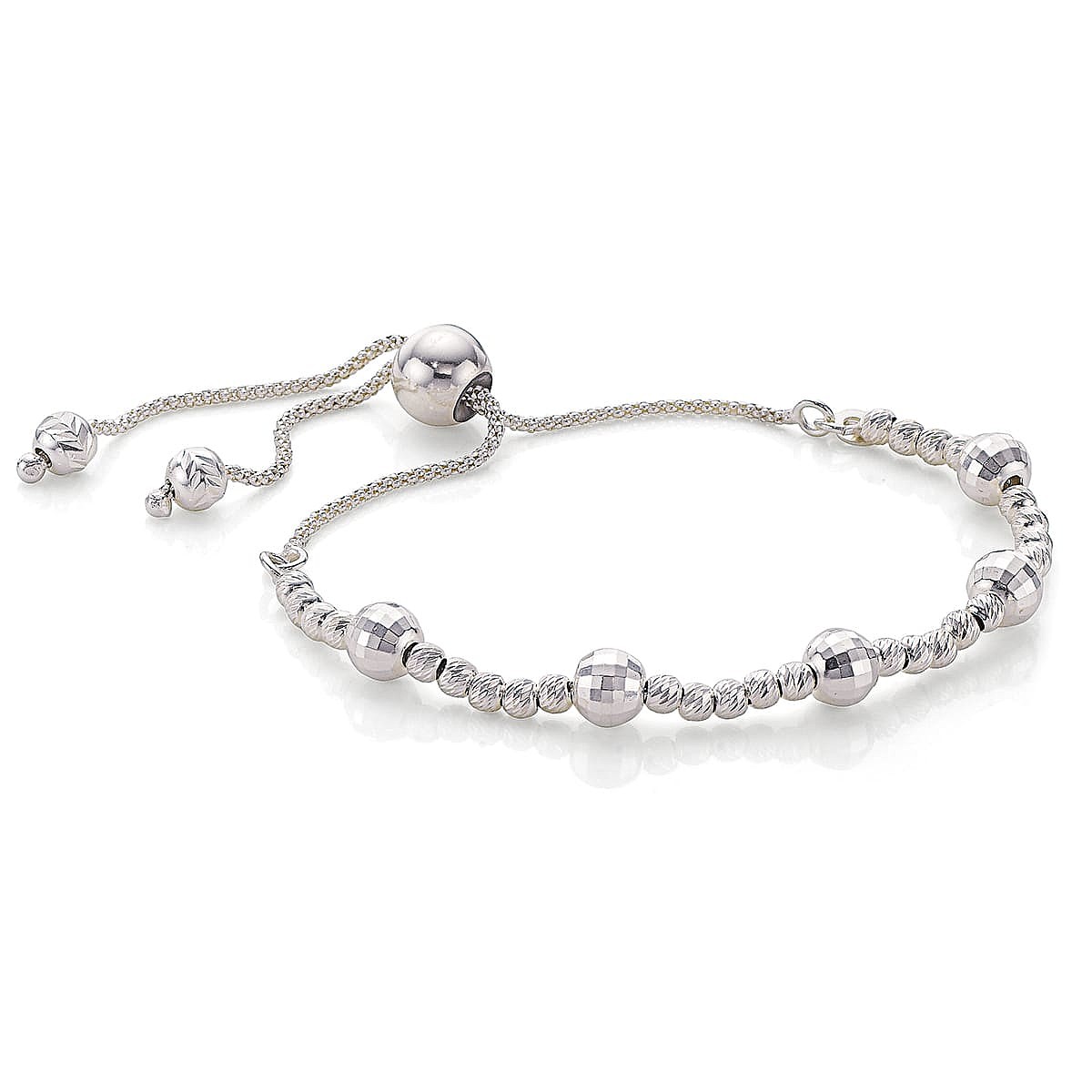Beaded Brilliance Silver Bracelet