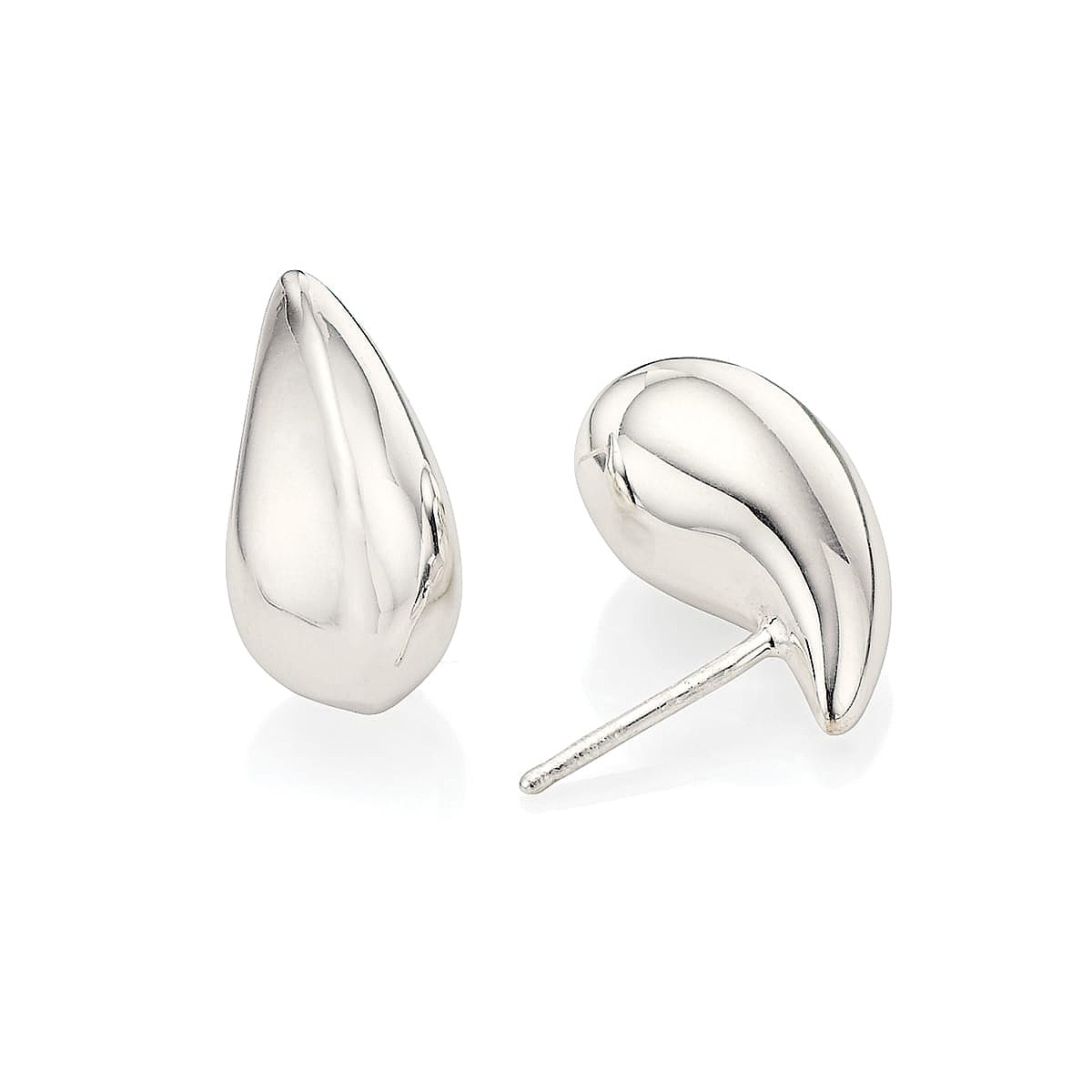 Polished Reflection Silver Earrings