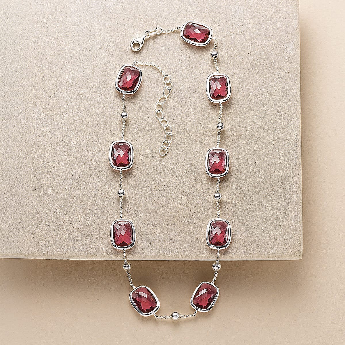 Framed in Fuchsia Silver Necklace