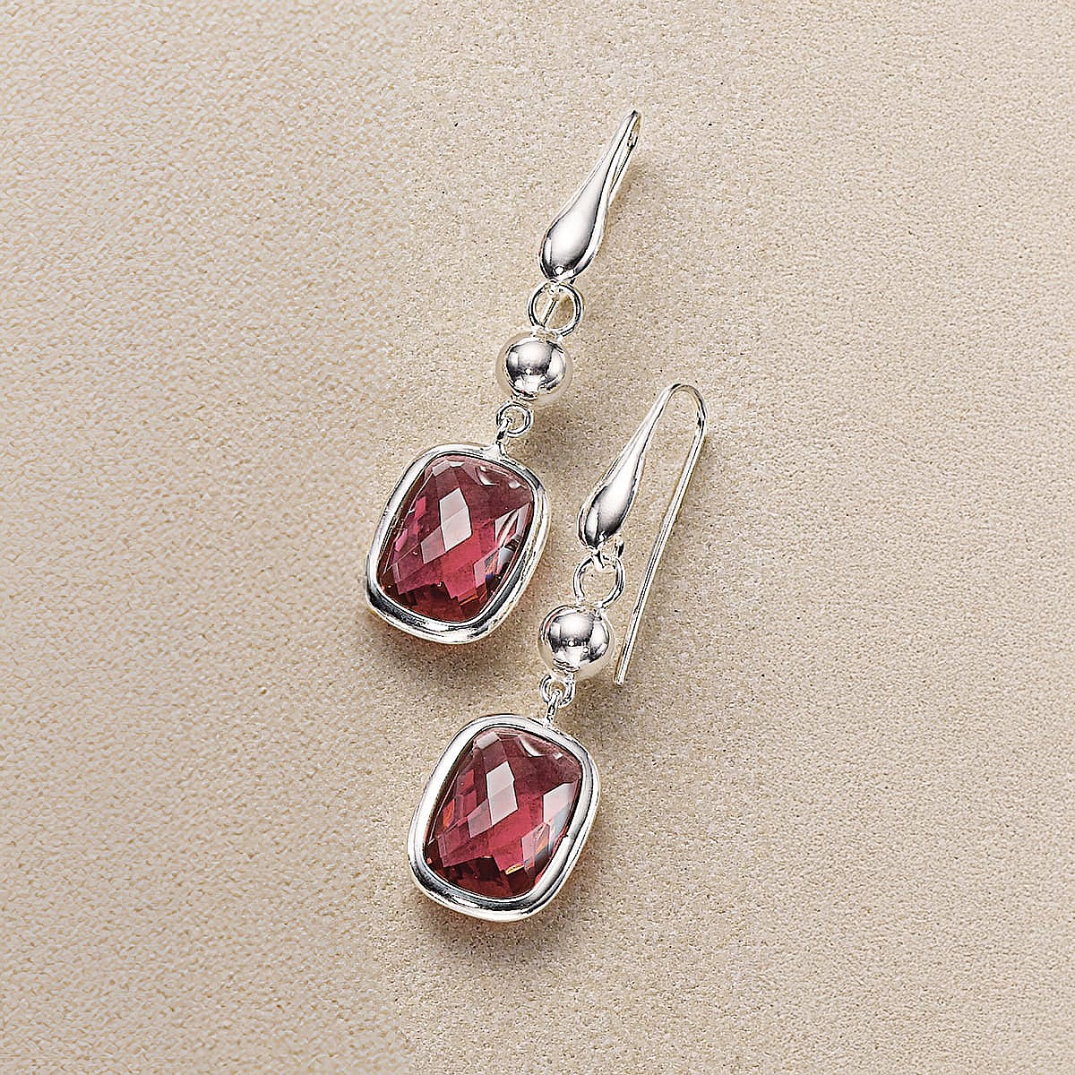 Framed in Fuchsia Silver Earrings