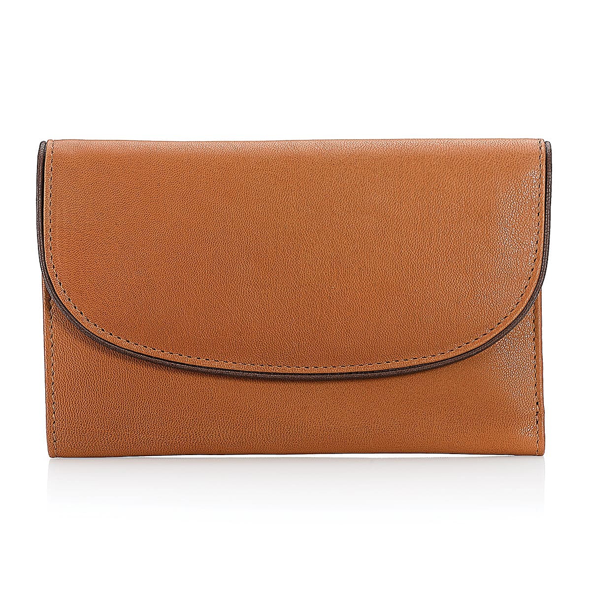 Classically Inclined Tan Leather Purse