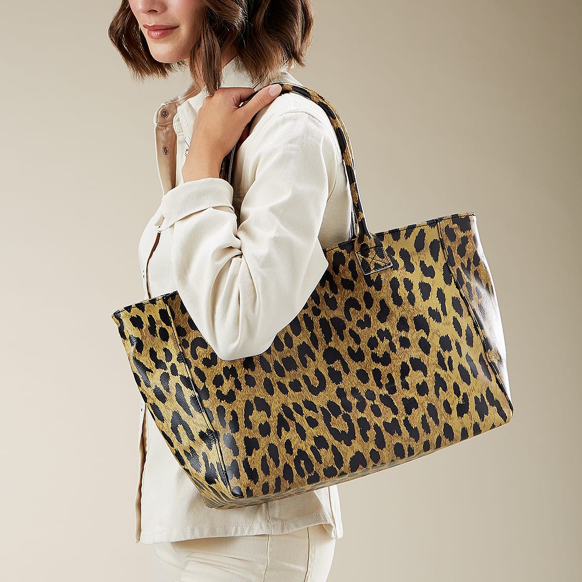 Wild Ideas Printed Leather Tote Bag
