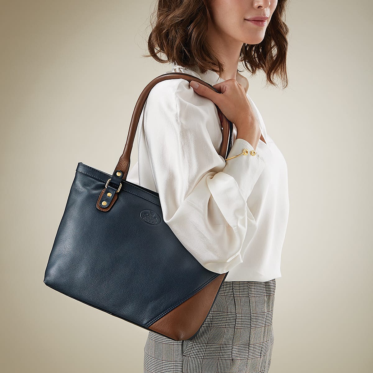 In the Detail Navy Leather Bag