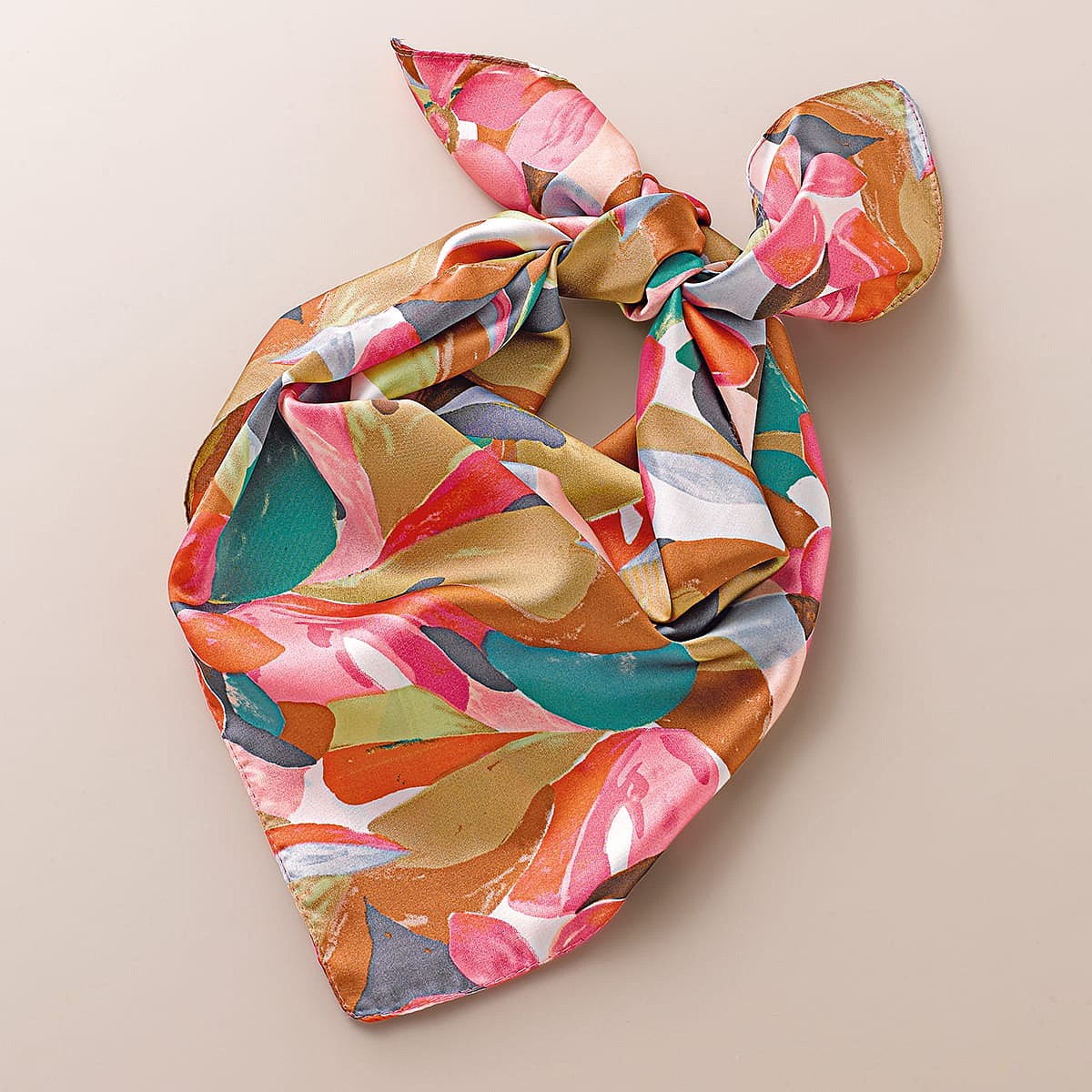 Brushstroke Blooms Square Scarf