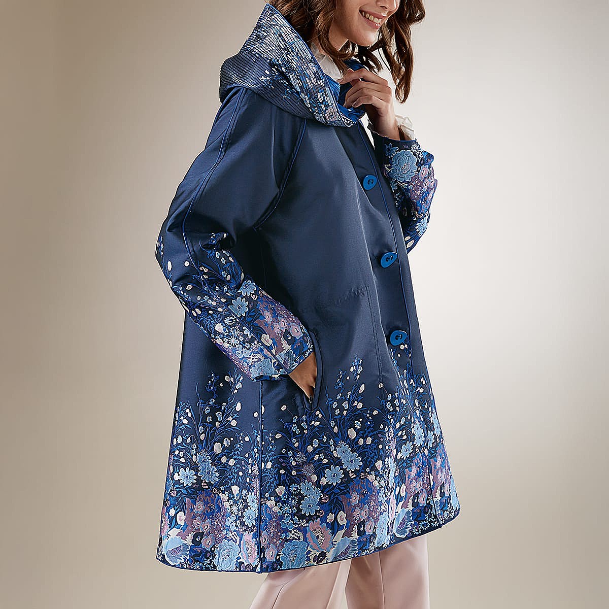 Blooms in Blue Raincoat