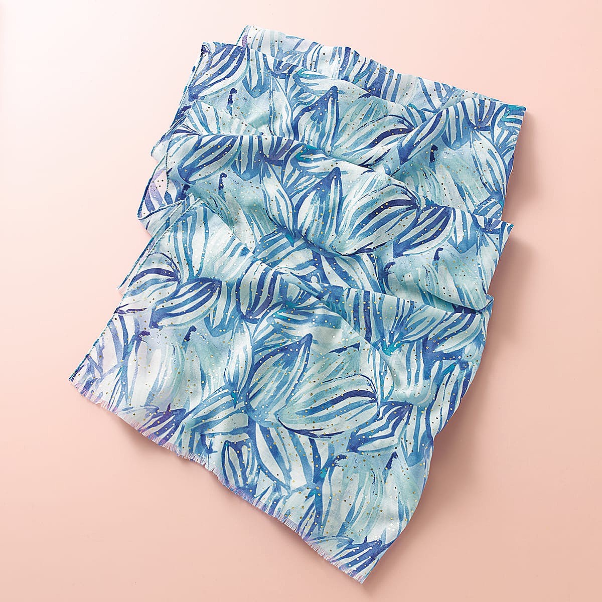 Floral Impression Blue Scarf