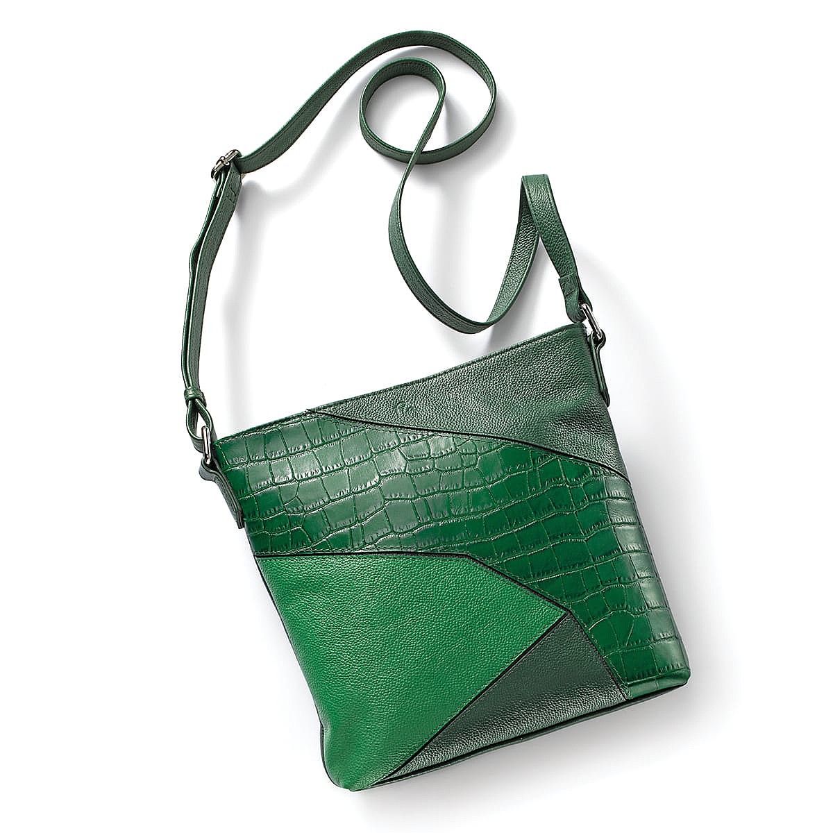 Green Go Lucky Leather Cross-Body Bag