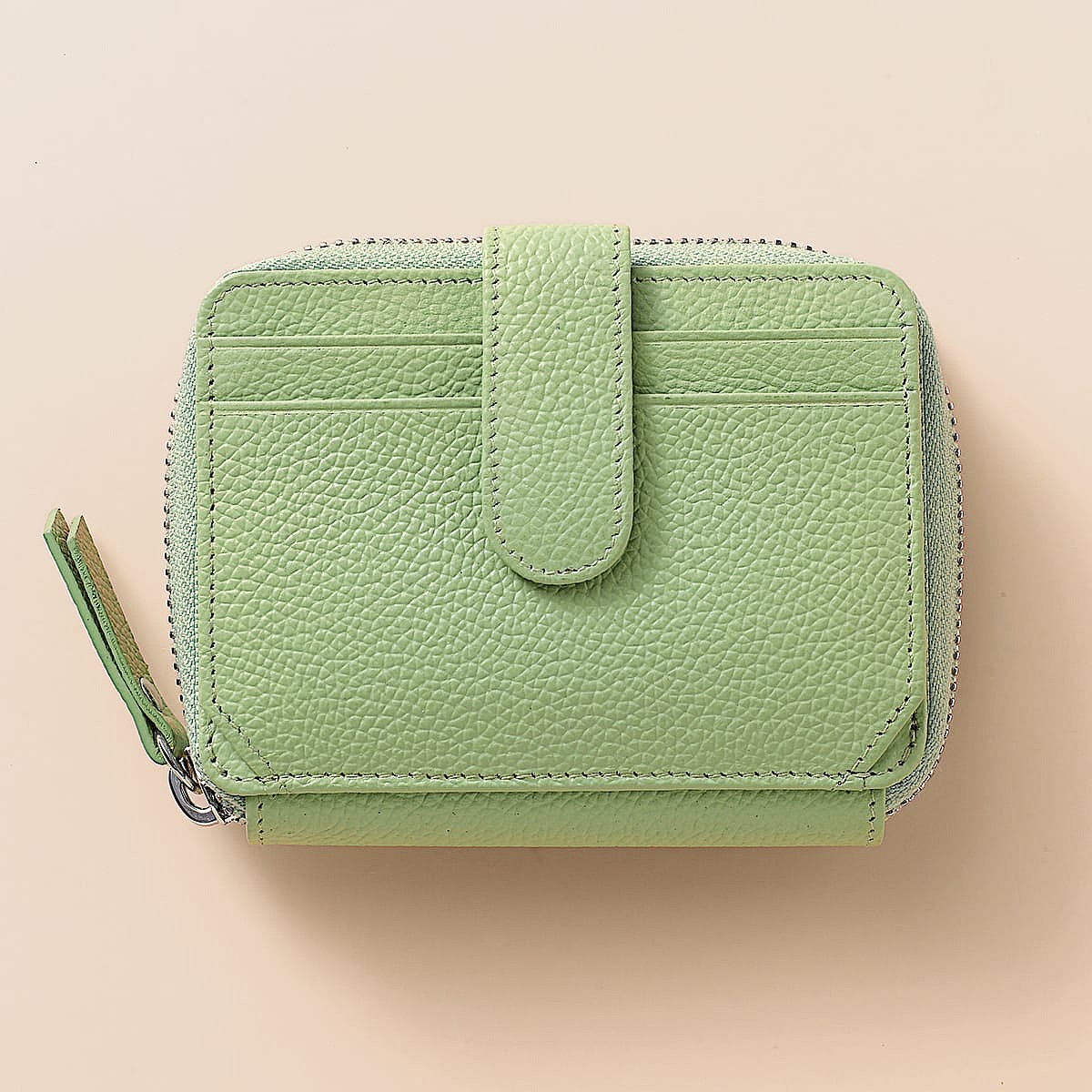 Cultivated Colour Green Leather Purse
