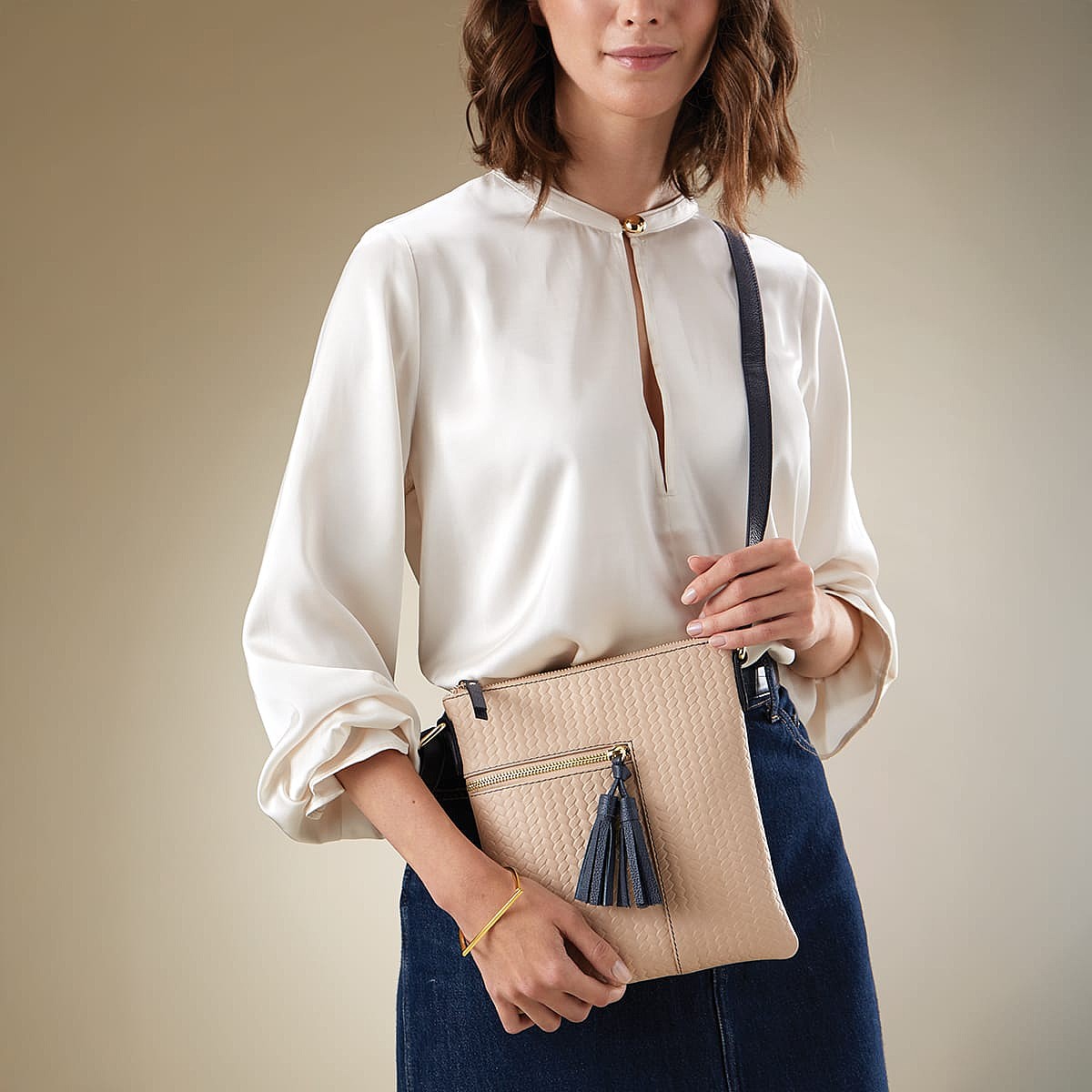 Nautical Air Leather Cross-Body Bag