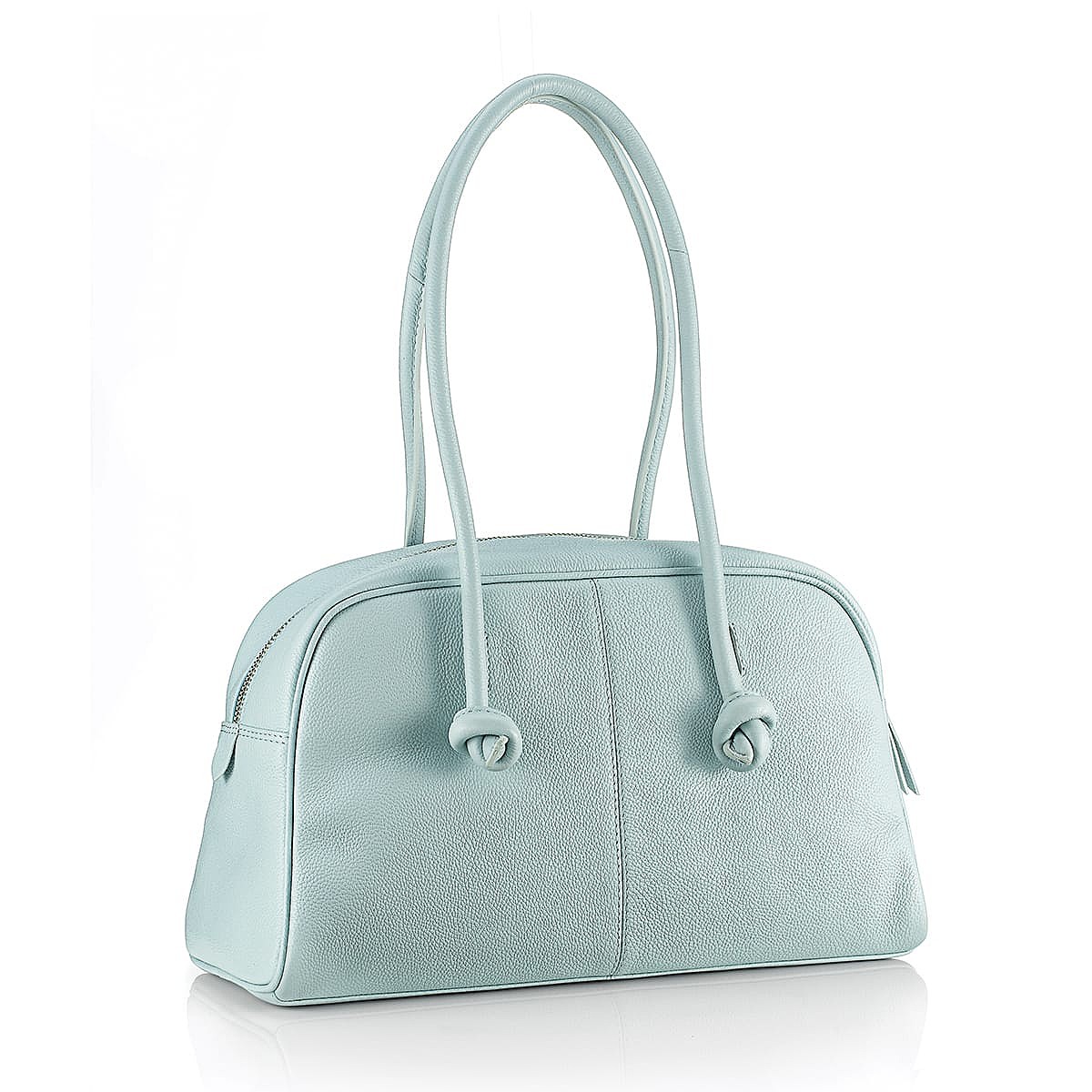 Tie the Knot Aqua Leather Shoulder Bag