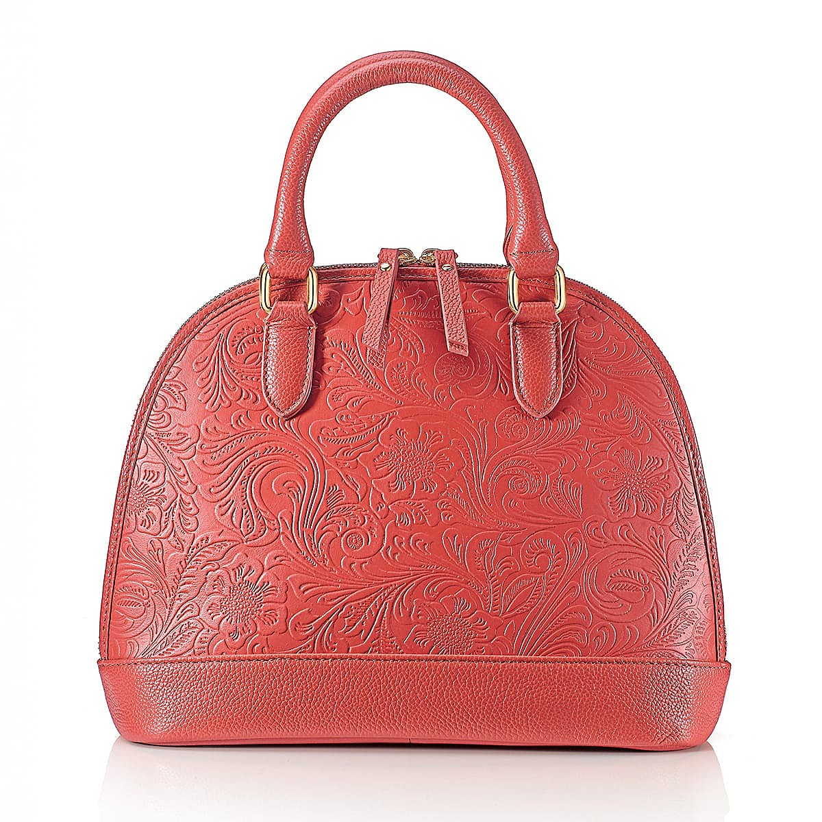 Always a Lady Coral Leather Bag