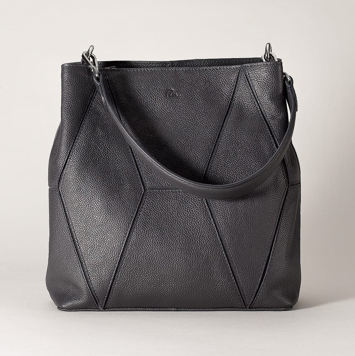 Your Best Angle Navy Leather Bag